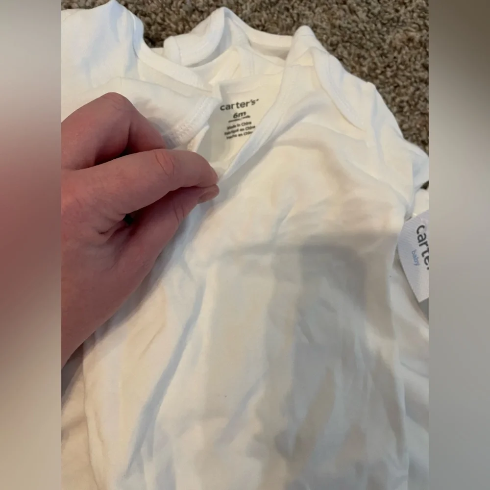 NWT bundle of 5 Carters white onesies 6 months